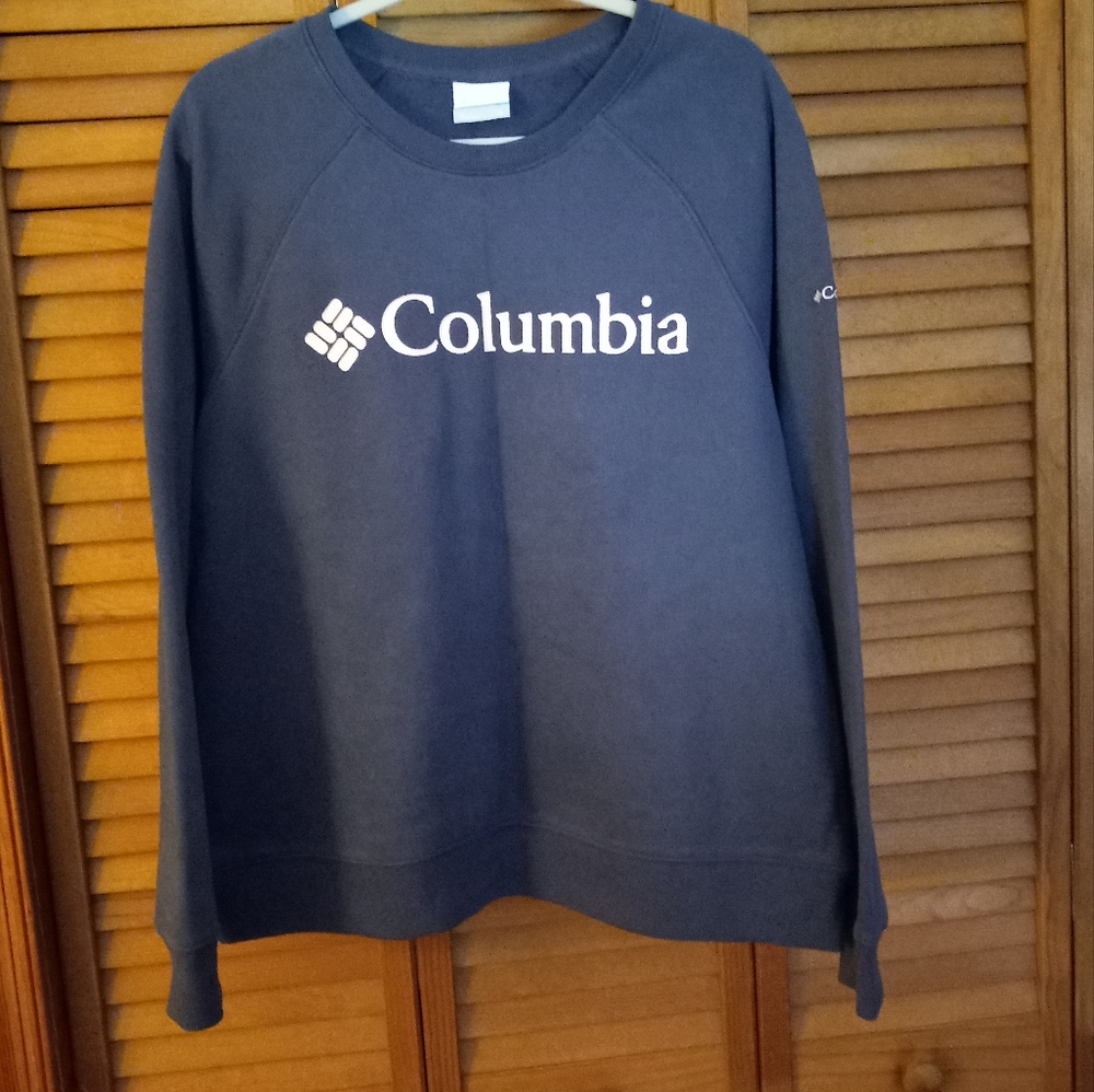 Columbia Sweatshirts Blue With Pink Lettering Sz XL